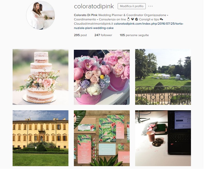 social network account instagram wedding planner