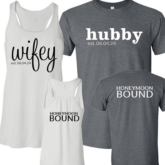 t-shirt personalizzate per viaggio di nozze