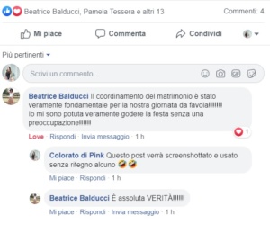 commento colorato di pink